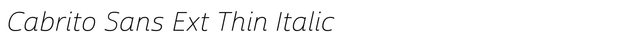 Cabrito Sans Ext Thin Italic image